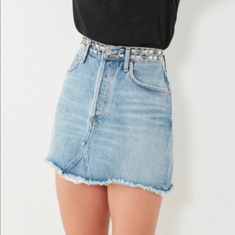 Agolde blue jean skirt